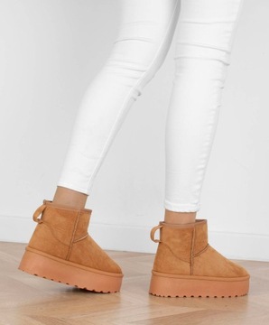 7907 Снежные сапоги на верблюдах на платформе толстая подошва 40