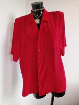 Czerwona koszula OSCAR vintage haft poduszki retro