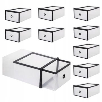 10 x PUDEŁKO POJEMNIK NA BUTY Z SZUFLADĄ ORGANIZER