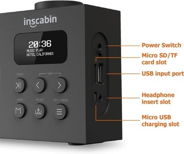 Сетевое радио DAB+, FM Inscabin P2, Bluetooth SD