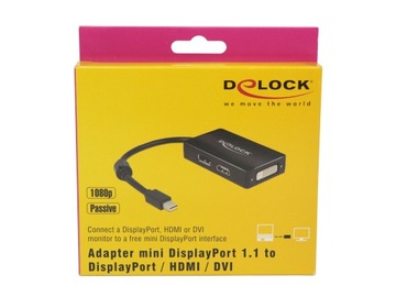Delock Adapter Pasywny mini DisplayPort 1.1 > DisplayPort / HDMI / DVI