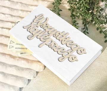 Деревянная копилка, белая, свадебный подарок жениху и невесте.