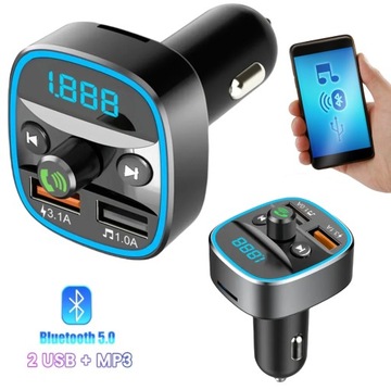 FM-ПЕРЕДАТЧИК BLUETOOTH 5.0 ЗАРЯДНОЕ УСТРОЙСТВО QC 3.0 2x USB USB-C 20 Вт RGB