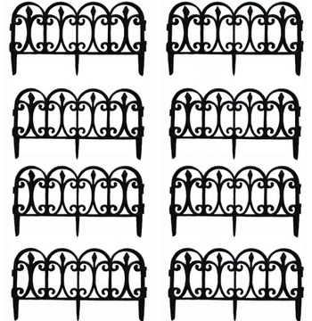 Ogrodzenie Płotek Ogrodowy Obrzeże 60x30 8x SZTUK Garden Collection CZARNY