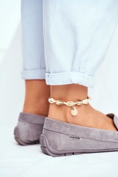 МОКАСИНЫ ЗАМШЕВЫЕ СЕРЫЕ, ПРОФИЛИРОВАННАЯ Стелька 37