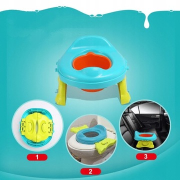 Nocnik 3W1 turystyczny, Przenośny nakładka na WC sedes miska WAKACJE