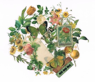 NAKLEJKI DEKORACYJNE SCRAPBOOKING 25 SZT KWIATKI