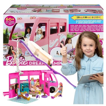 ZESTAW BARBIE LALKA AUTO WIELKI KAMPER FIGURKI SAMOCHÓD ZESTAW LALEK XXL