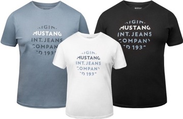 T-shirt męski okrągły dekolt Mustang r. XL ZESTAW 3 SZTUK