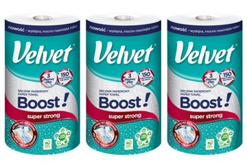Бархатное бумажное полотенце, 3-слойное Boost