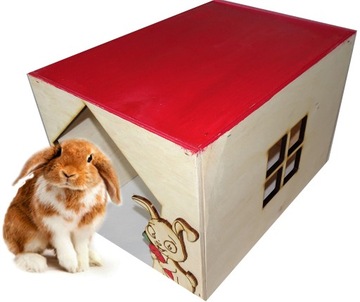 drewniany domek dla królika, klatka+ GRATIS