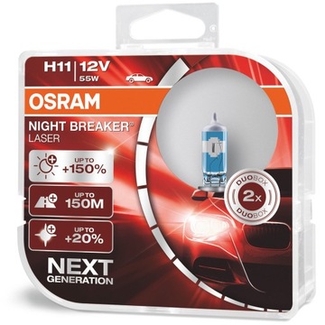 OSRAM NIGHT BREAKER LASER NEXT GEN +150% H11 2x w5w GRATIS