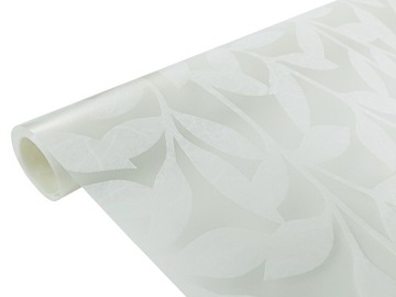 Декоративная оконная пленка с белыми листьями, статическая наклейка на окно 45x150см