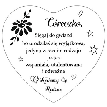 Серебряный стальной кулон в форме сердца для дочери от родителей с гравировкой на коробке