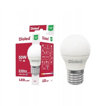 Żarówka LED kulka 7W E27 zimna 630lm DIOLED
