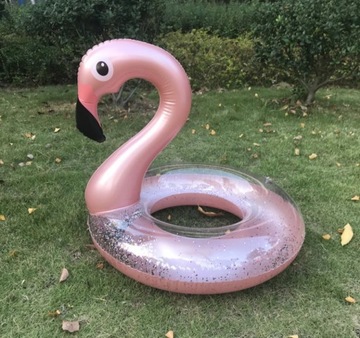 Кольцо для плавания Фламинго с блестками, надувное для бассейна, пляжа для детей, 70 см