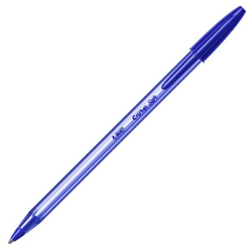 ШАРИКОВАЯ РУЧКА BIC CRISTAL SOFT СИНЯЯ ТОЛЩИНОЙ 1,2 ММ С КРЫШКОЙ ОФИС ШКОЛА
