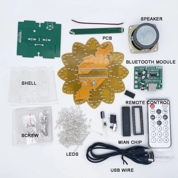 Głośnik z Bluetooth i efektami świetlnymi led słonecznik diy kit