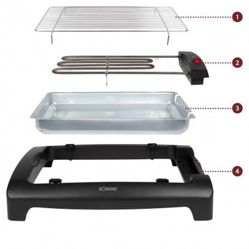 МОЩНЫЙ ЭЛЕКТРИЧЕСКИЙ СТОЛ-БАЛКОН-ГРИЛЬ Bomann B