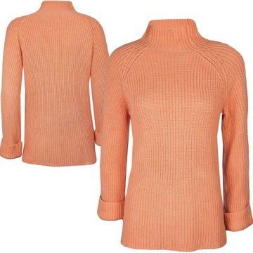 Topshop Luźnhy Kobiecy Brzoskwiniowy Sweter Półgolf Bawełna Oversize L 40