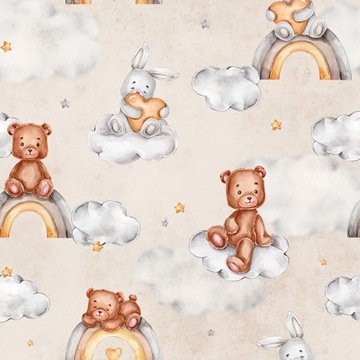 Детские шторы Sweet Teddy Bears Бежевый 140х240