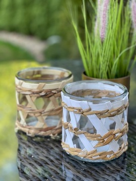 БАМБУКОВАЯ ПОДСВЕЧА ДЛЯ ЧАЙНОЙ КОМАНДЫ СТЕКЛО БАМБУК б