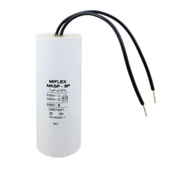 Kondensator rozruchowy silnika 7uF 450V MIFLEX p.