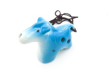 MINI OKARYNA ceramiczna KONIK niebieski 6 otworów tabulatury INSTRUKCJA