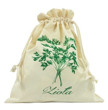 Woreczek wielorazowy ekologiczny na ZIOŁA bawełna