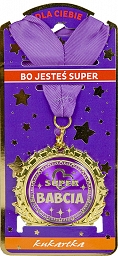Metalowy Medal dla Babci, Prezent na Święta Bożego Narodzenia