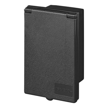 Розетка для подключения электропитания CEE с черным уплотнителем рамки