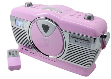 Radioodtwarzacz CD RETRO przenośny FM CD USB SD pilot