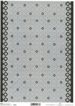 PAPIER RYŻOWY A4 ITD - R554 - czarne koronki