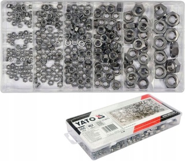ГАЙКИ YATO МЕТРИЧЕСКИЕ НЕРЖАВЕЮЩИЕ 300 ШТ M3-M10