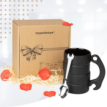 ПОДАРОЧНЫЙ НАБОР КРУЖКА ШИНА ЛОЖКА ПОДАРОК ​​ДЛЯ ВОДИТЕЛЯ TIRA MECHANIKA