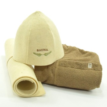 Czapka do sauny-zestaw męski -bawełna / wełna -XL