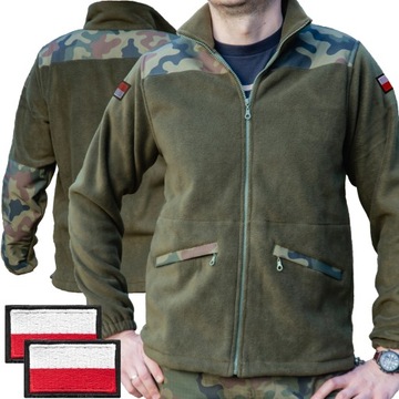 Polar Wojskowy KHAKI Moro + 2 FLAGI Zielony GRUBY r. XL