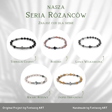 БРАСЛЕТ ЧЕТКИ - Натуральные КАМНИ, Турмалин, Гематит - Размер 20