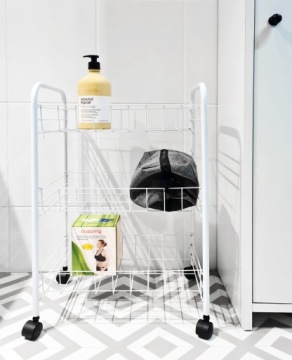 КОРЗИНА, КНИЖНЫЙ ШКАФ, ПОДСТАВКА, 3 ПОЛКИ, ОРГАНАЙЗЕР НА КОЛЕСАХ