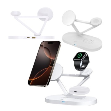 Indukční Nabíječka 3V1 Apple Watch Airpods Iphone Rychlá 15W Stanice Bílá