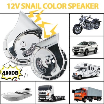 KLAKSON 12V ŚLIMAK DWUTONOWY 400 dB ZESTAW FANFARA