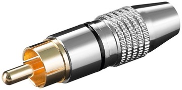 Штекер Cinch с черными позолоченными контактами.