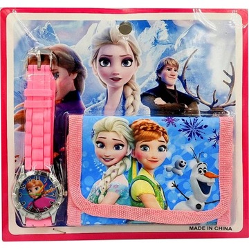 ĽADOVÉ KRÁĽOVSTVO SET HODINKY DETSKÁ PEŇAŽENKA FROZEN - IDEÁLNY DARČEK