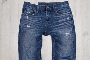 HOLLISTER SLIM STRAIGHT VINTAGE JEANS spodnie męskie PREMIUM 32/32 pas 82