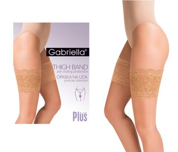Opaska na Uda Koronkowa Beżowa Gabriella Beige 3/4