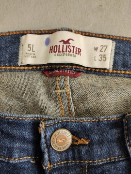 HOLLISTER Jeansowe SPODNIE PROSTE Niski stan W27 L35