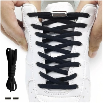 Шнурки эластичные без завязок, черные.