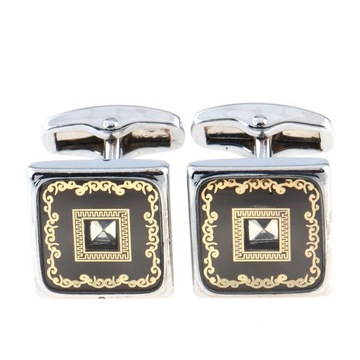 WANDALLIA Spinki do mankietów koszuli SP-MN-163 Kwadratowe Srebrne Stylowe