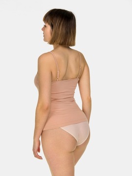 ТОП-БЛУЗКА ЖЕНСКАЯ, ГЛАДКАЯ, НА ЭЛАСТИЧНЫХ ХЛОПКОВЫХ бретельках, БЕЖЕВЫЙ XL.