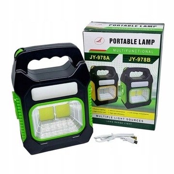 PRZENOŚNY HALOGEN NAŚWIETLACZ LATARKA LED HALOGEN TURYSTYCZNA LAMPA SOLAR